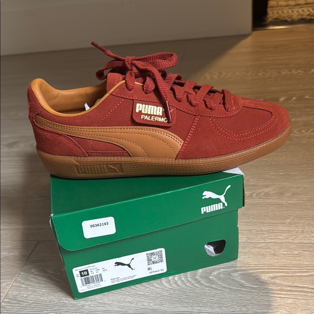 Puma Red and Tan Sneakers